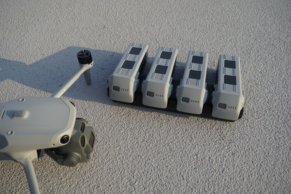 The new Drone Dji matrice 4e, and battery pack. horizontal